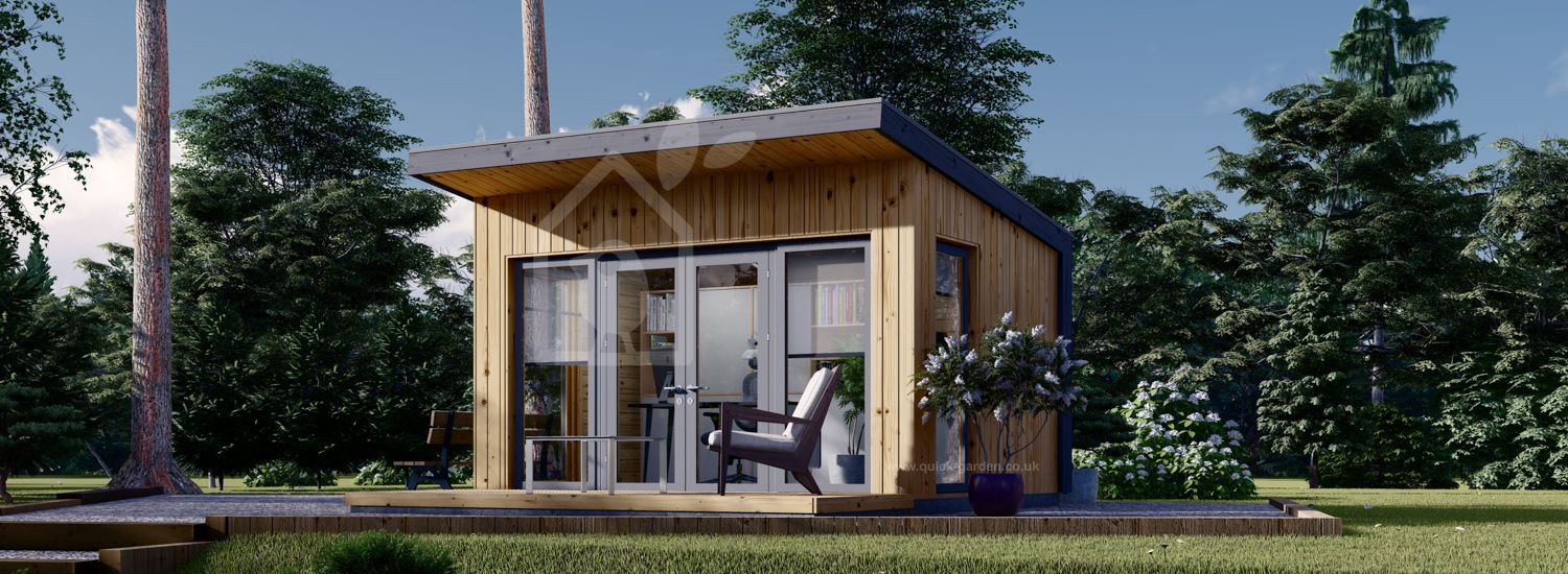 Domek ogrodowy drewniany EVELIN (34 mm + elewacja), 4x3 m, 12 m² visualization 1