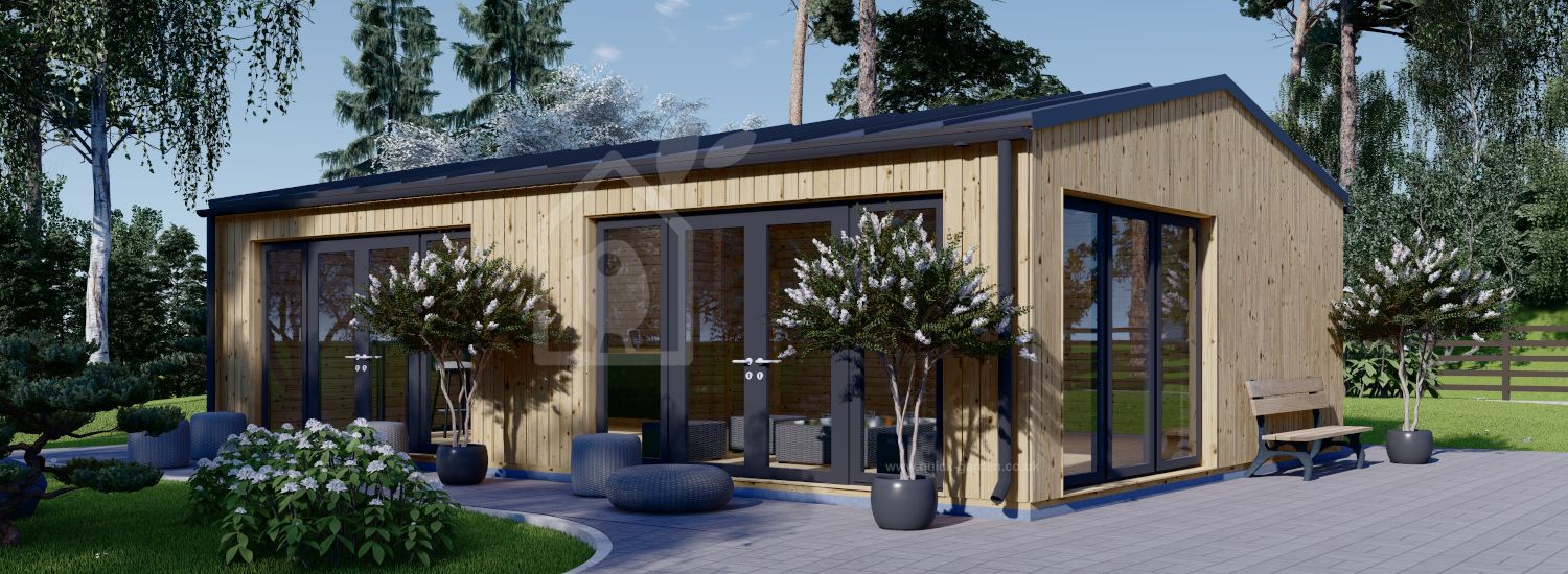 Domek letniskowy drewniany MARINA Modern (34 mm + elewacja), 8x6 m, 48 m² visualization 1