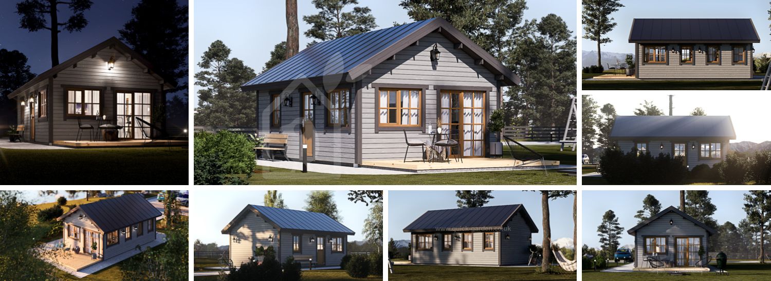 Domek ogrodowy drewniany ELENA (34 mm + revestimiento, z izolacją), 4x7 m, 28 m² visualization 1