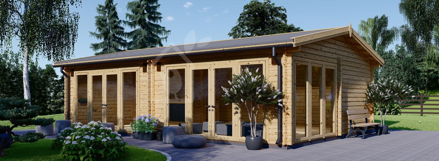 Domek letniskowy całoroczny MARINA (44+44 mm, z izolacją PLUS), 8x6 m, 48 m² visualization 1