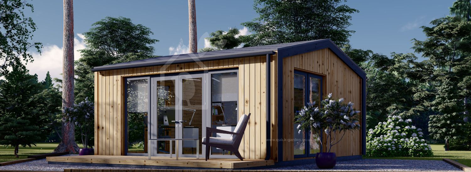 Domek ogrodowy drewniany EMMY (34 mm + elewacja), 5x5 m, 25 m² visualization 1