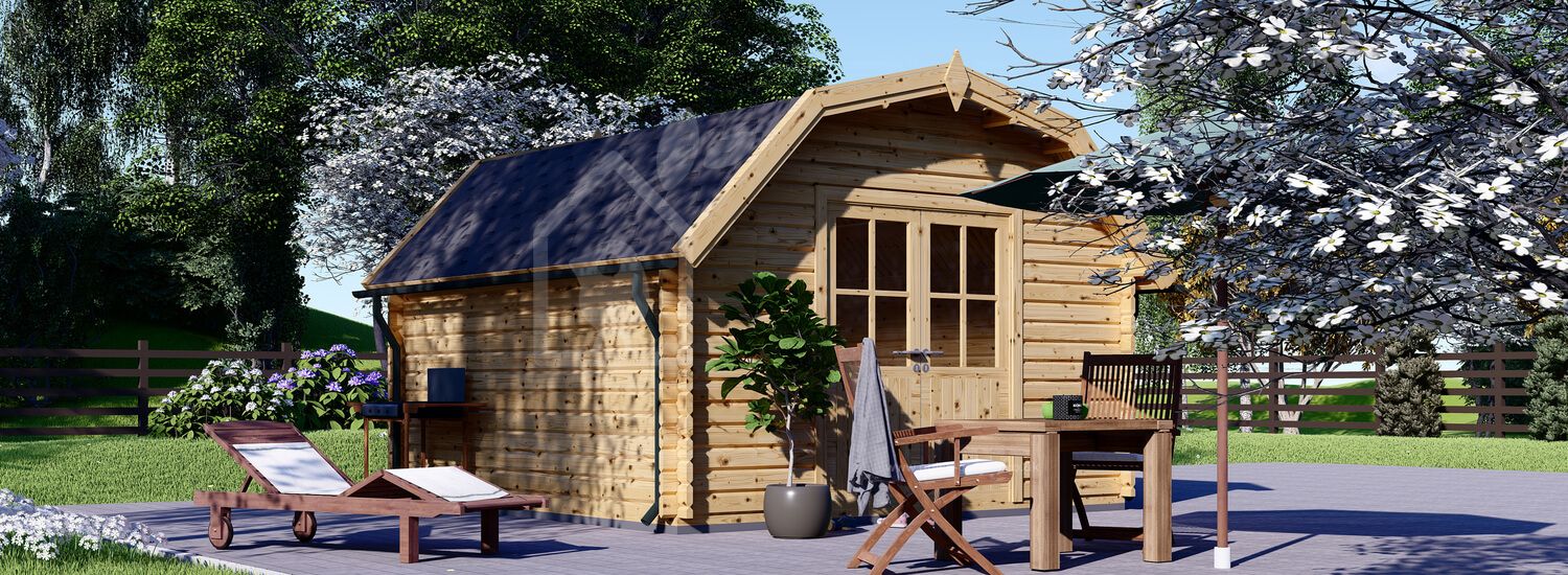 Domek ogrodowy drewniany ORLANDO (34 mm), 4x4 m, 16 m² visualization 1