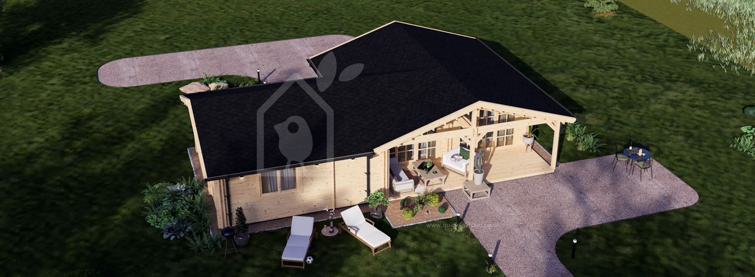 Dom drewniany całoroczny ADELE S (44+44 mm, z izolacją), 60 m² visualization 1