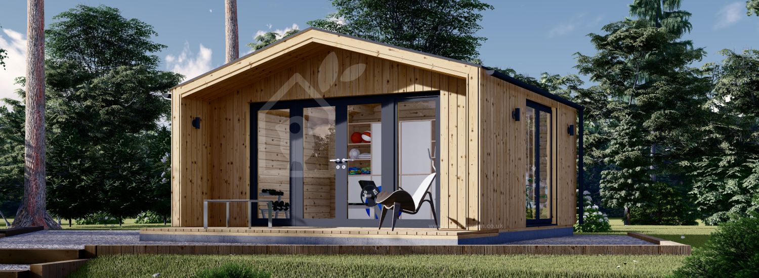 Domek ogrodowy drewniany PIA (34 mm + elewacja), 5x4 m, 20 m² visualization 1