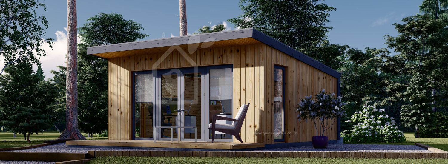 Domek ogrodowy drewniany EVELIN (34 mm + elewacja), 5x5 m, 25 m² visualization 1