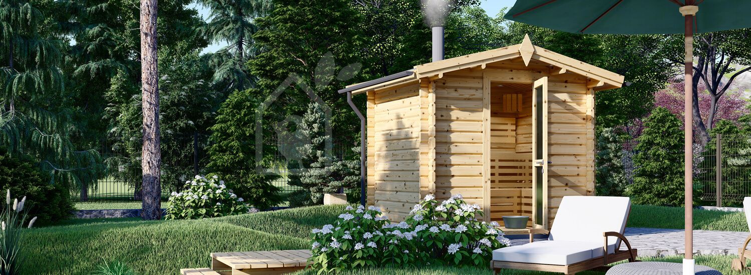 Sauna ogrodowa zewnętrzna ELDA (44 mm), 2,5x2 m, 5 m² visualization 1