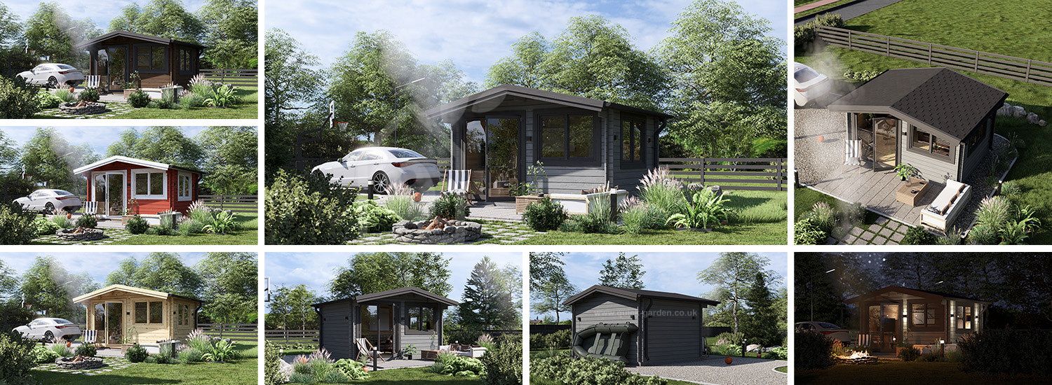Domek ogrodowy drewniany WISSOUS (34 mm), 4x3 m, 12 m² visualization 1