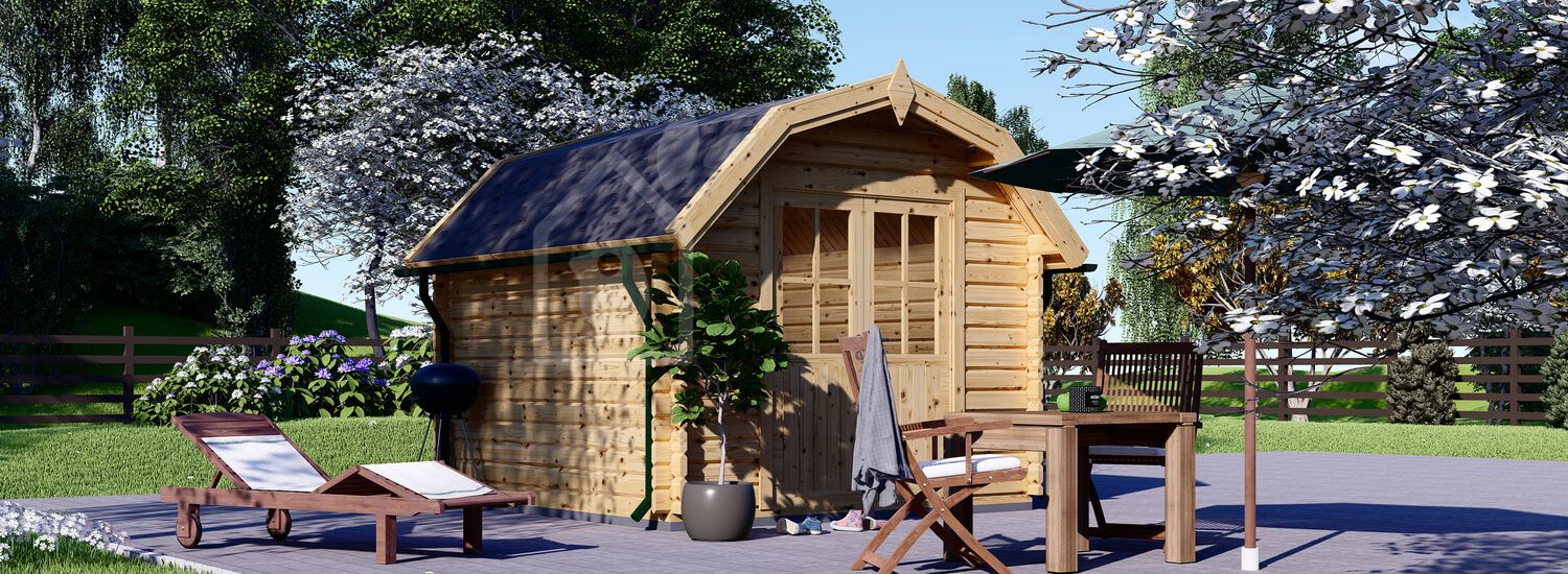 Domek ogrodowy drewniany ORLANDO (34 mm), 3x3 m, 9 m² visualization 1