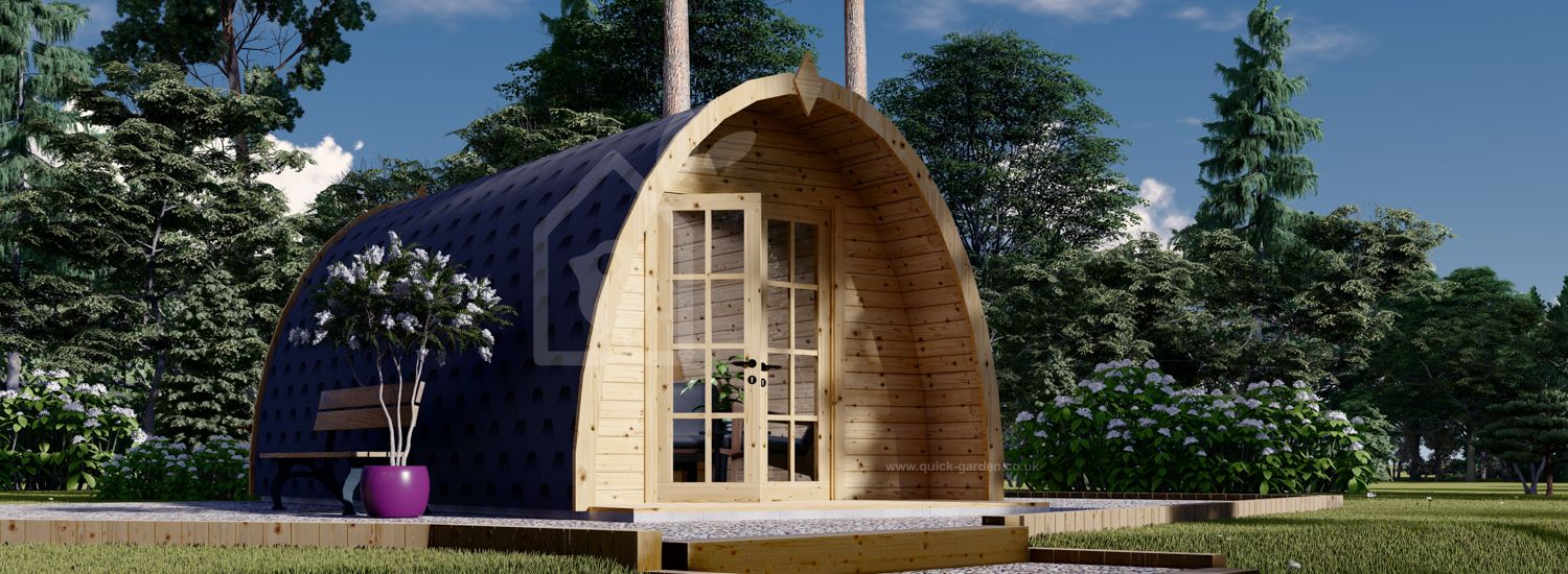 Domek ogrodowy drewniany BRETA (44 mm), 3x6 m, 18 m² visualization 1