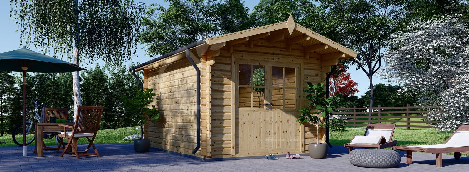 Domek ogrodowy drewniany PETER (34 mm), 3x3 m, 9 m² visualization 1