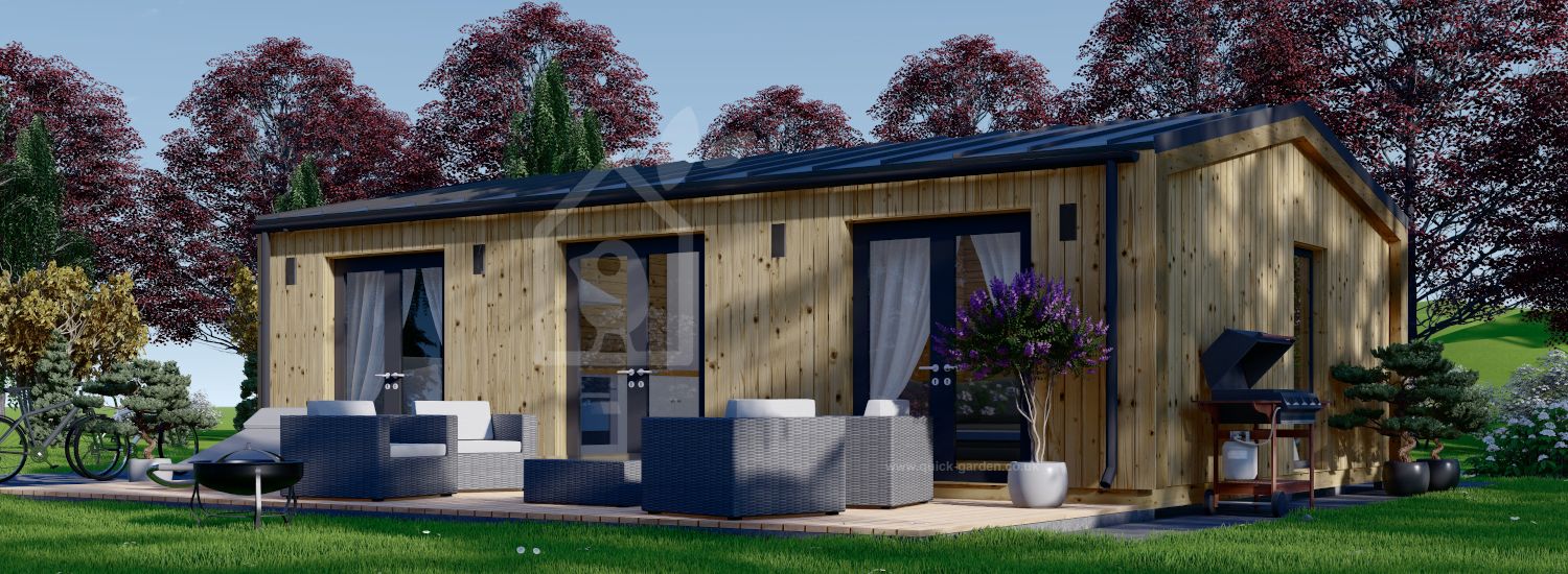 Domek letniskowy drewniany ANGELA (44 mm + elewacja), 43 m² visualization 1