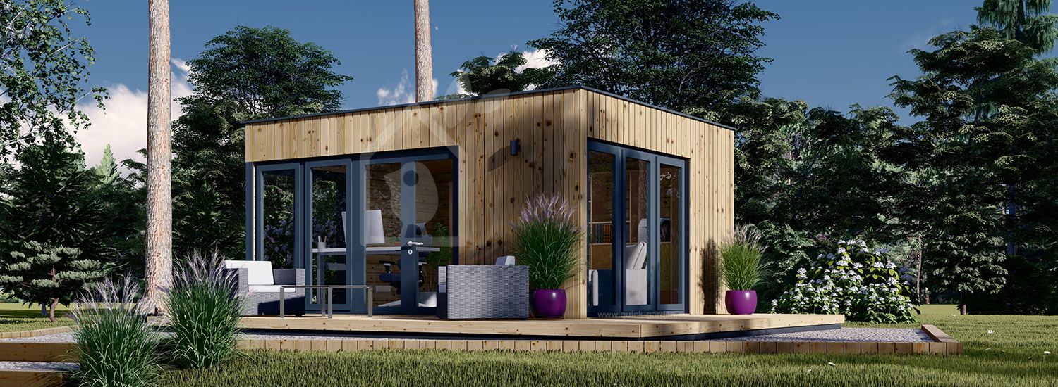 Domek ogrodowy drewniany PREMIUM (44 mm + elewacja, z izolacją PLUS), 5x4 m, 20 m² visualization 1