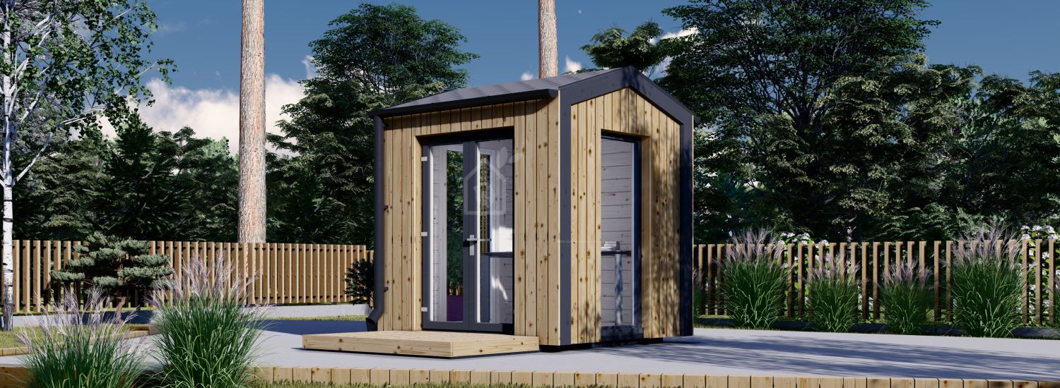 Domek ogrodowy drewniany EMMY (34 mm + elewacja, z izolacją), 2x2 m, 4 m² visualization 1