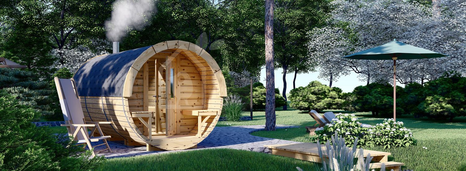 Sauna ogrodowa beczka HELGA 45 (46 mm), 4.5 m, ⌀ 1.97 m visualization 1
