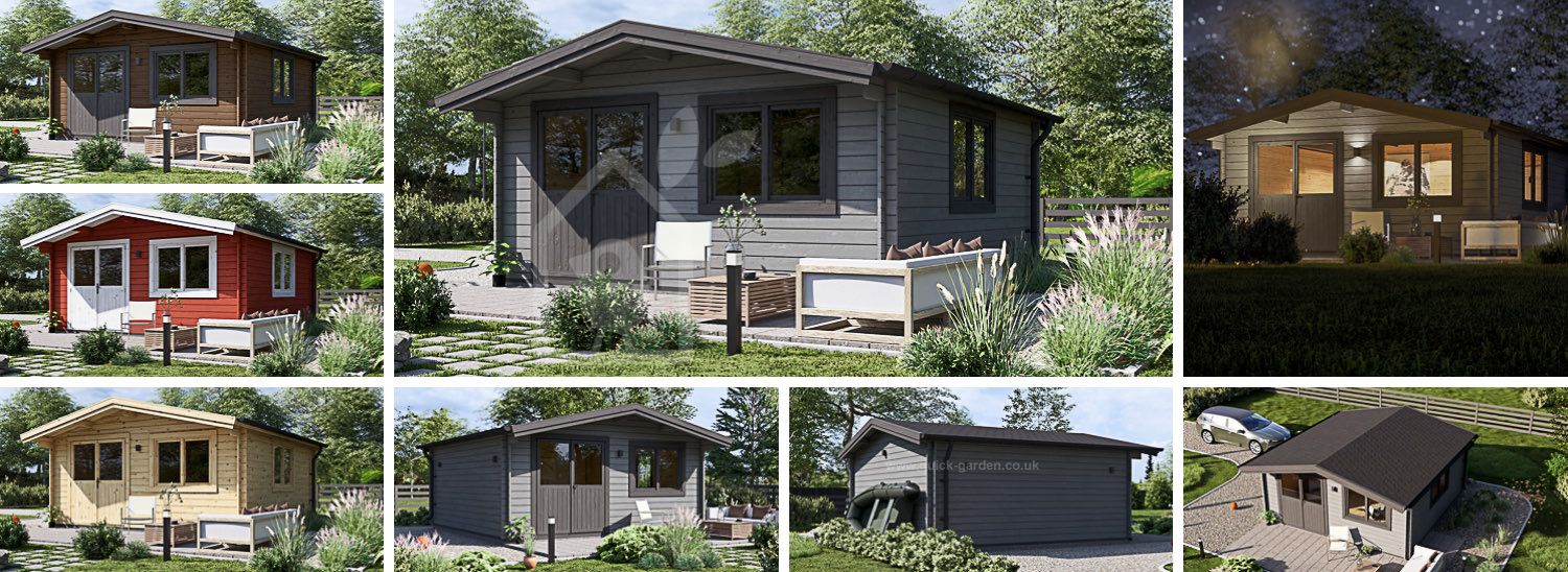 Domek ogrodowy drewniany LILLE (44 mm), 5x5 m, 25 m² visualization 1