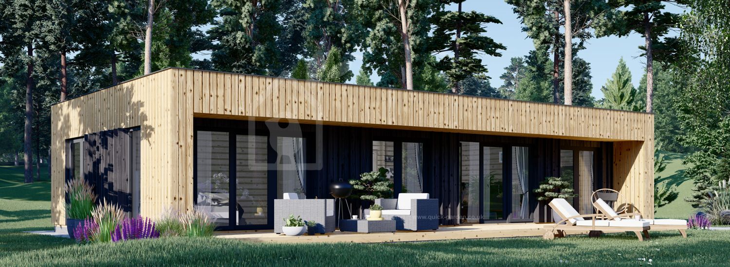 Dom drewniany letniskowy KAYA 3 (44 mm + elewacja), 70 m² visualization 1