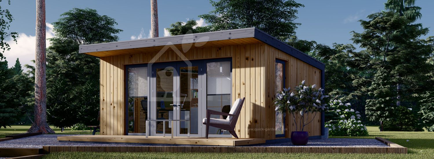 Domek ogrodowy drewniany EVELIN (34 mm + elewacja, z izolacją), 5x4 m, 20 m² visualization 1