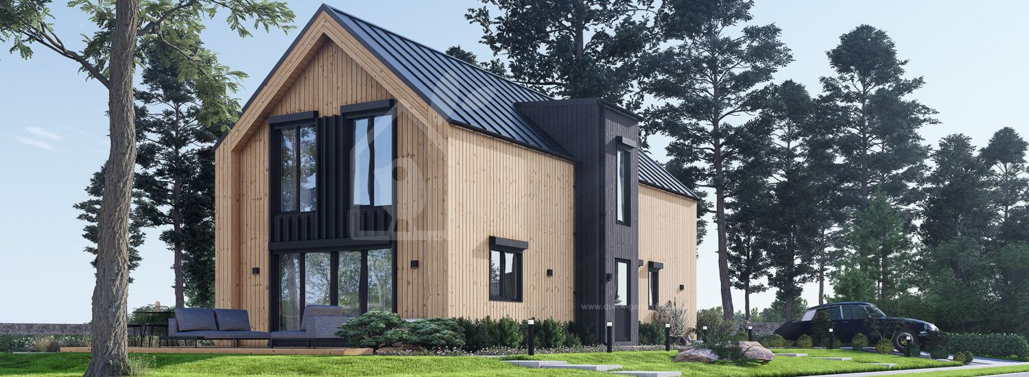 Dom drewniany całoroczny - mieszkalny INGRID RV (z izolacją, WT2021), 137 m² visualization 1